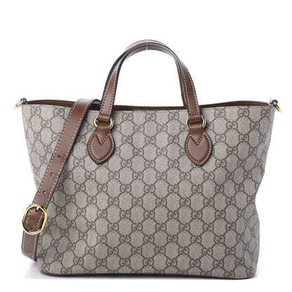 Gucci Soft GG Supreme Monogram Small Crossbody Tote Beige Cuir 2 of 11