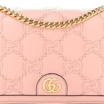 Gucci Calfskin GG Matelasse Chain Wallet Perfect Pink 7 of 9