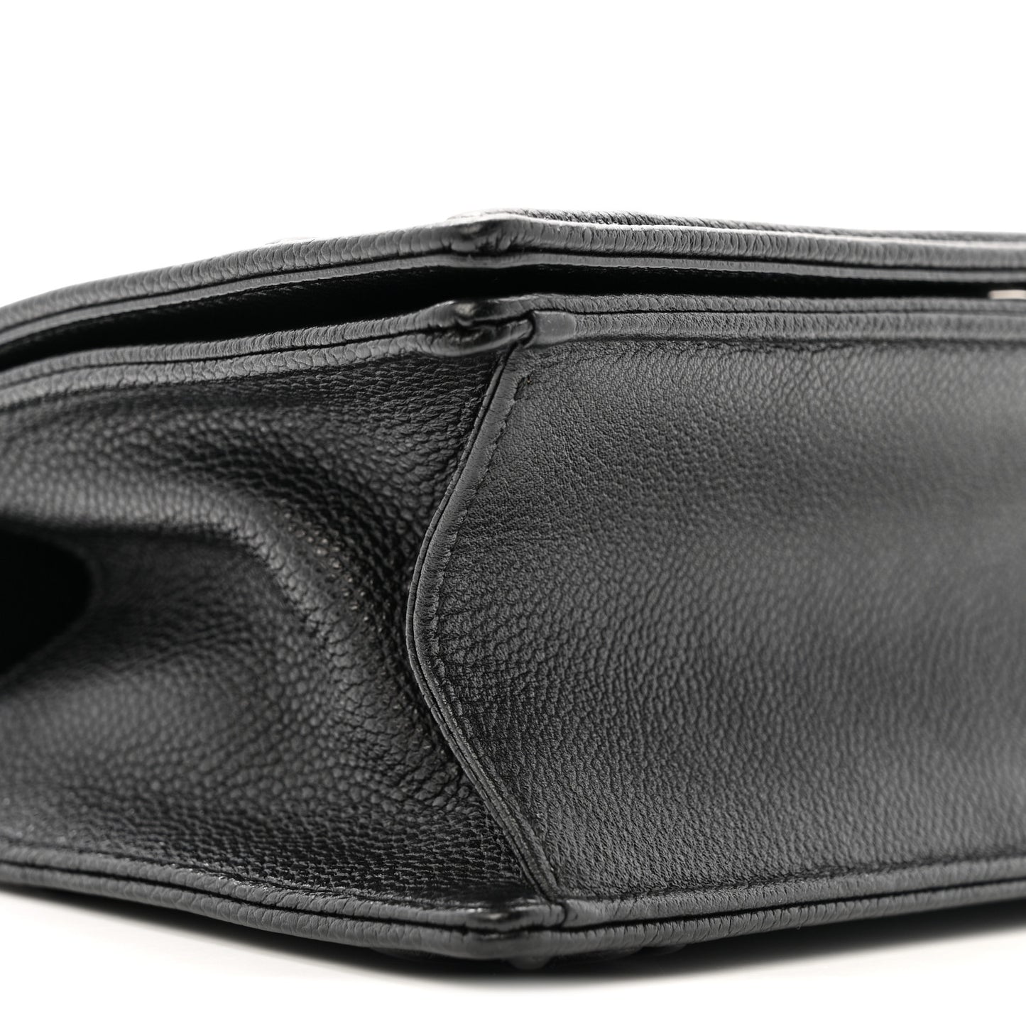 Grained Calfskin Small Diorama Flap Bag Black
