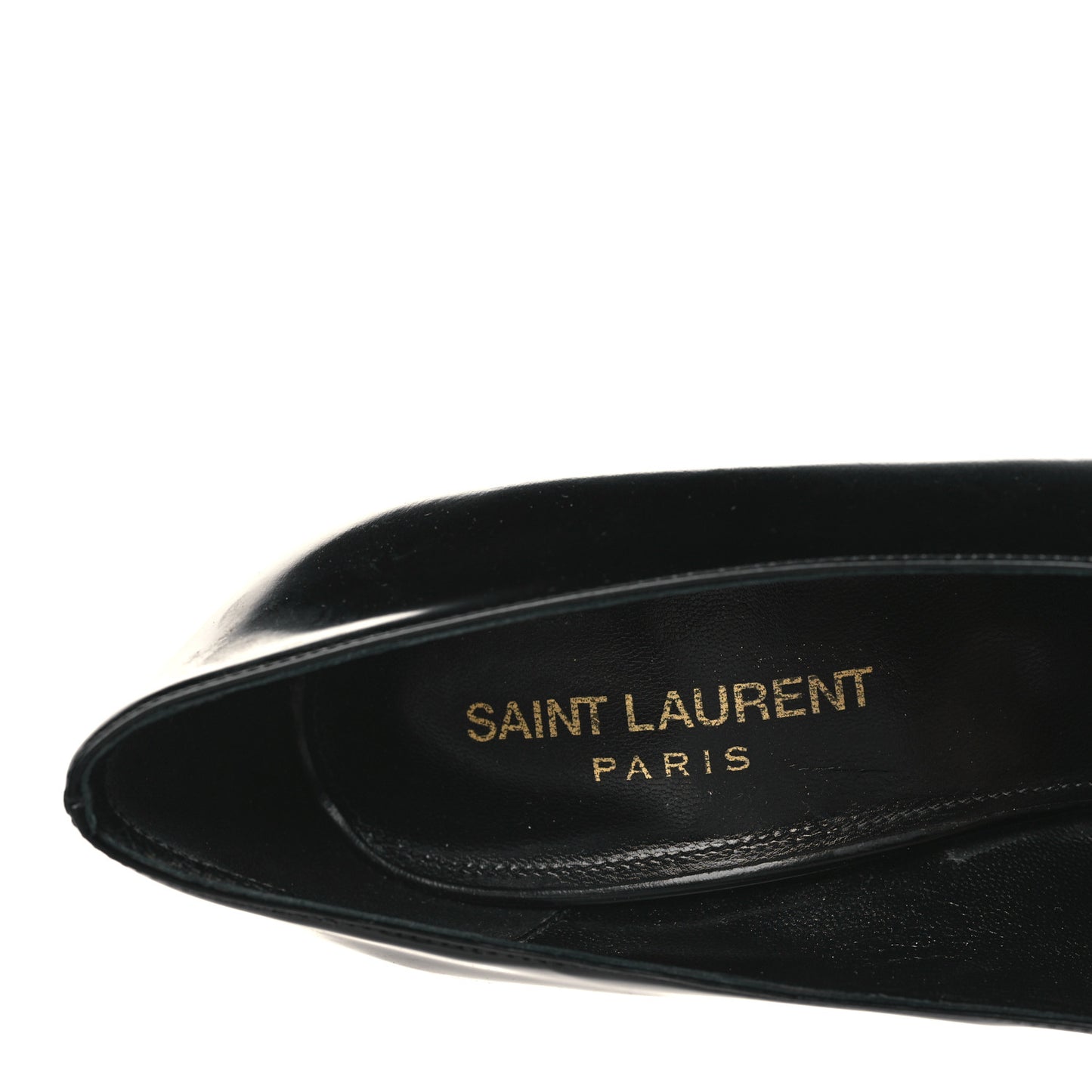 Patent Calfskin Teddy High Vamp 105 Pumps 38 Black