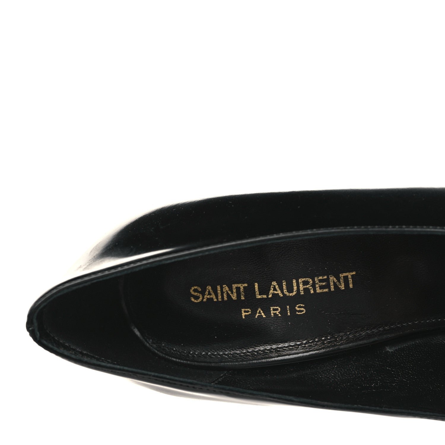 Saint Laurent Patent Calfskin Teddy High Vamp 105 Pumps 38 Black 8 of 9