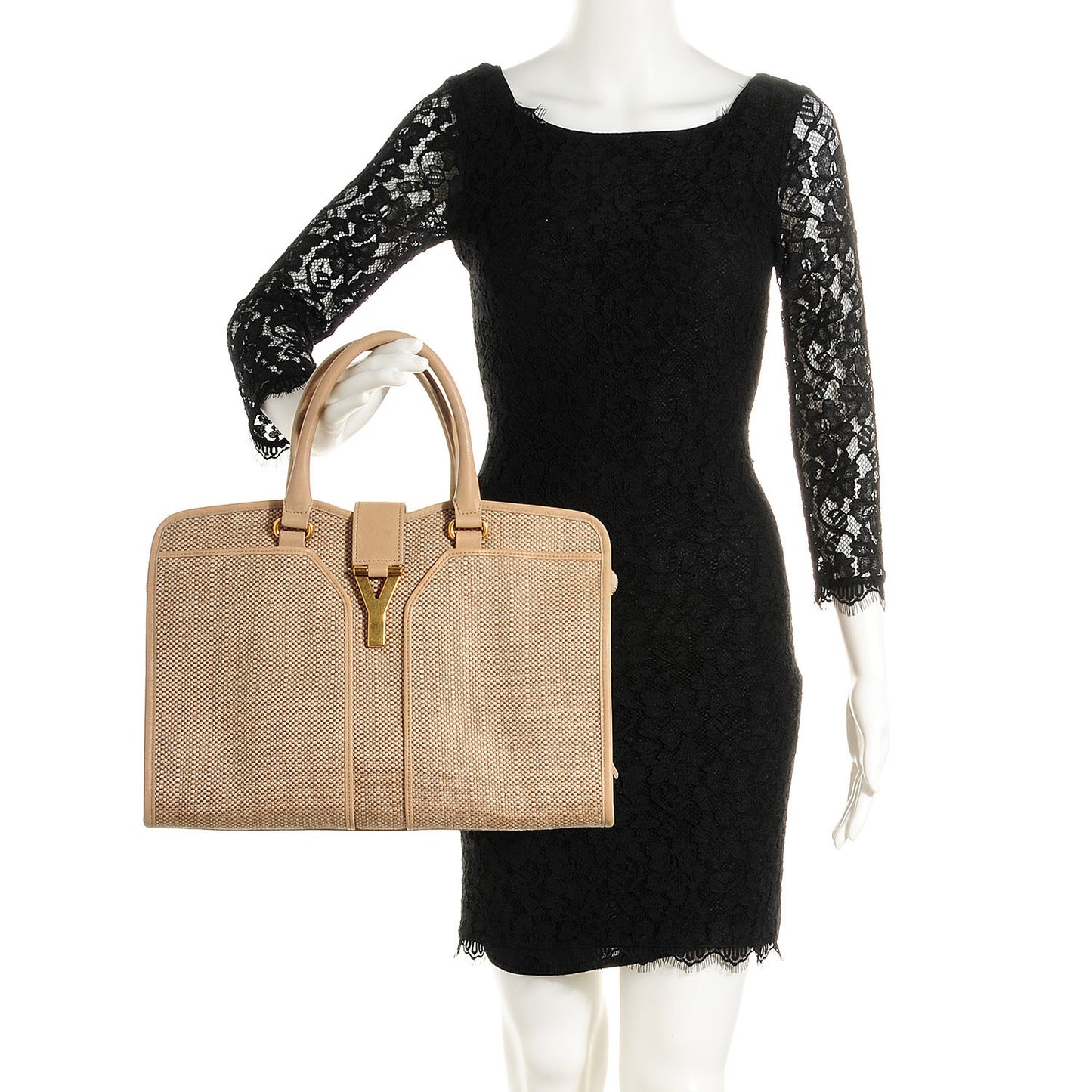 Sheepskin Straw Raffia Medium Cabas ChYc