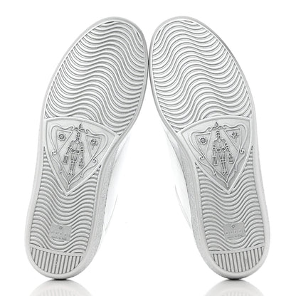 Gucci Metallic Nappa Interlocking G Perforated Mens Ace Sneakers 10 Argento 5 of 9