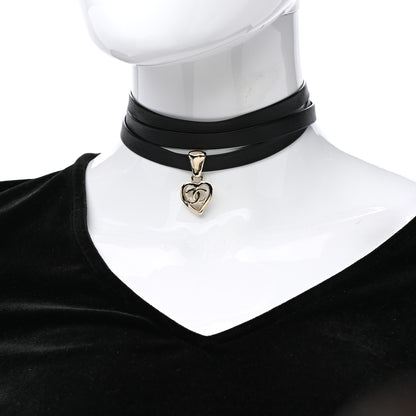 Chanel Lambskin CC Heart Choker Necklace Black 2 of 4