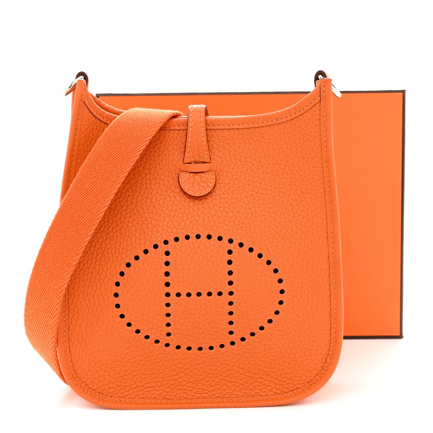 Hermes Taurillon Clemence Evelyne TPM Orange 11 of 11