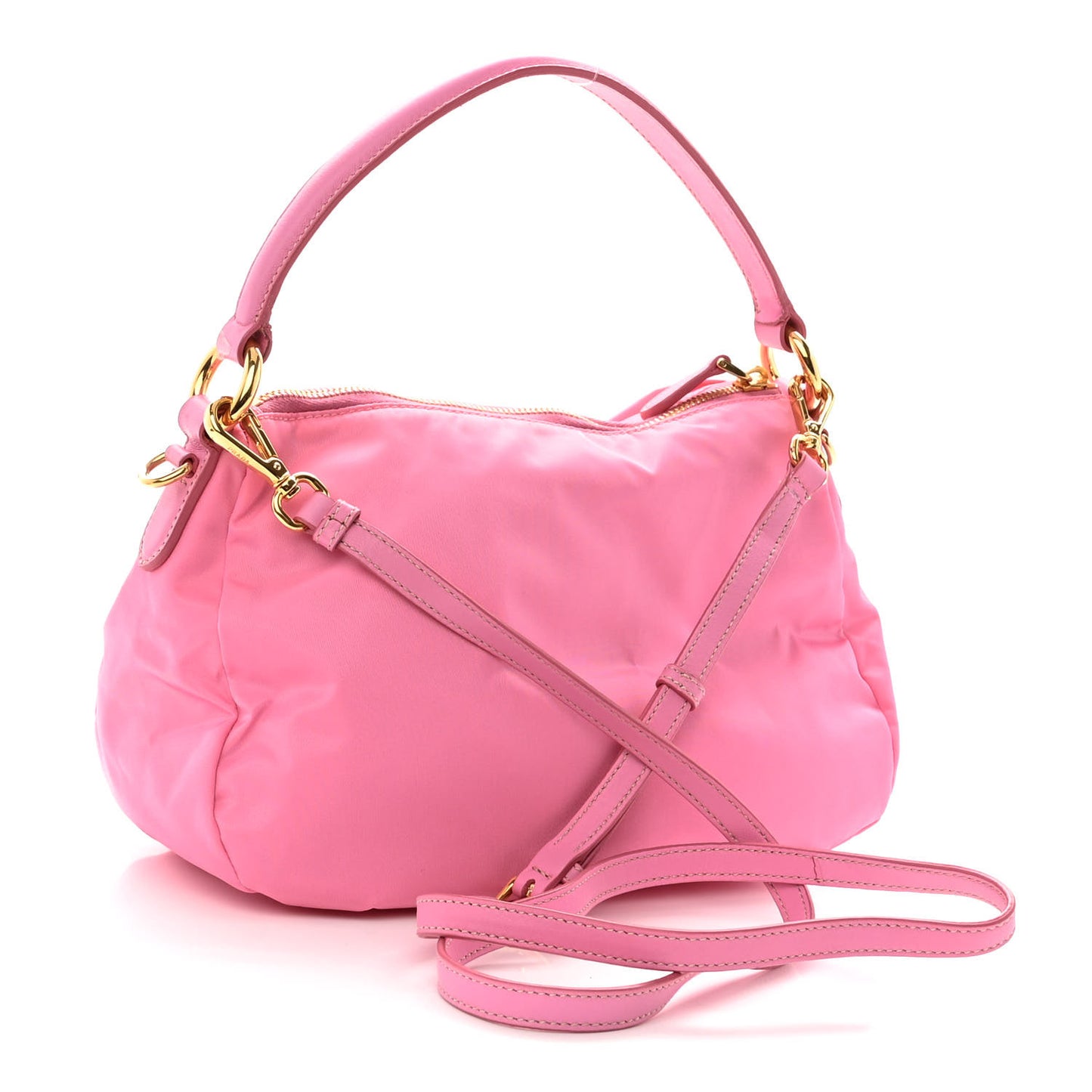 Tessuto Nylon Fiocco Bow Shoulder Bag Begonia