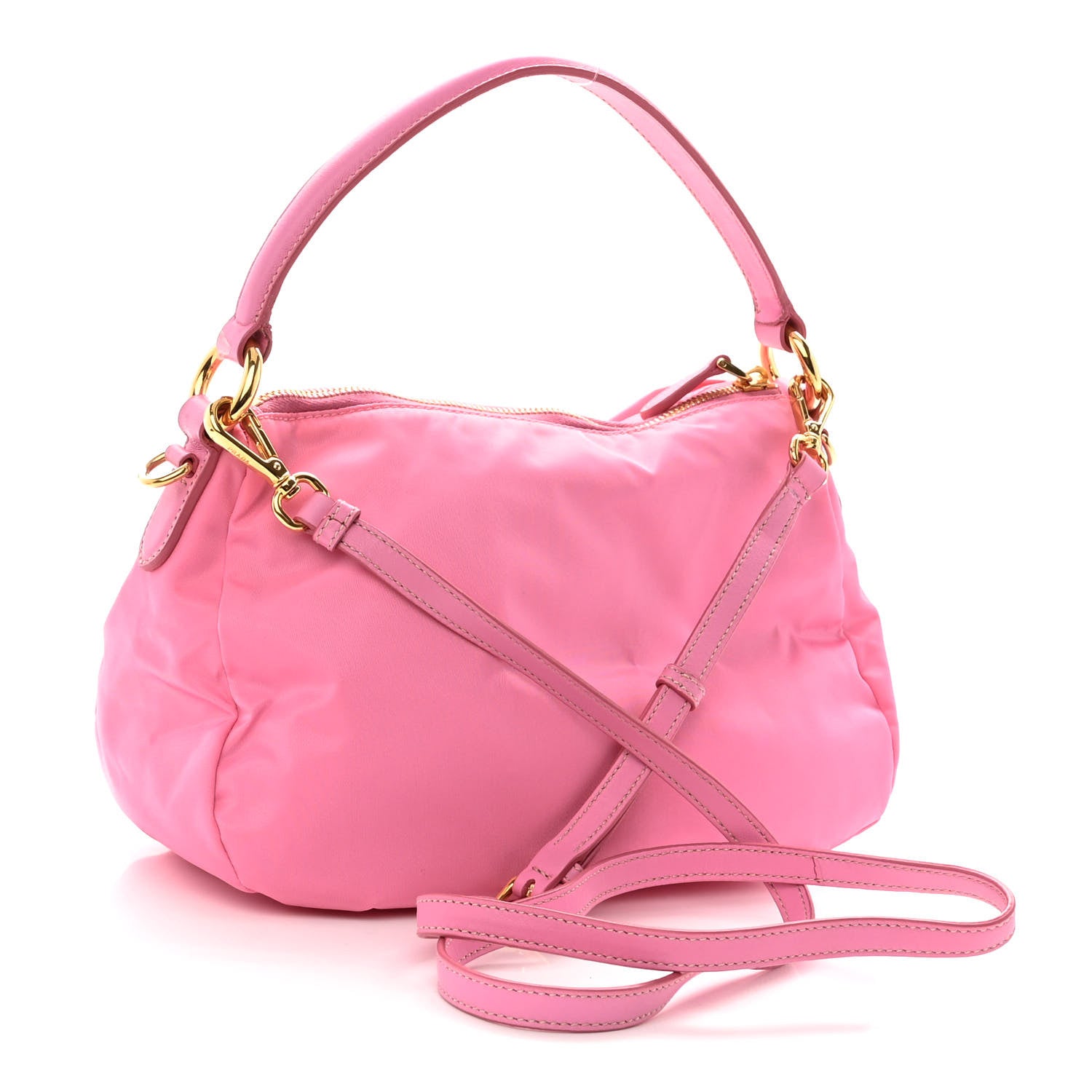 Prada Tessuto Nylon Fiocco Bow Shoulder Bag Begonia 2 of 9
