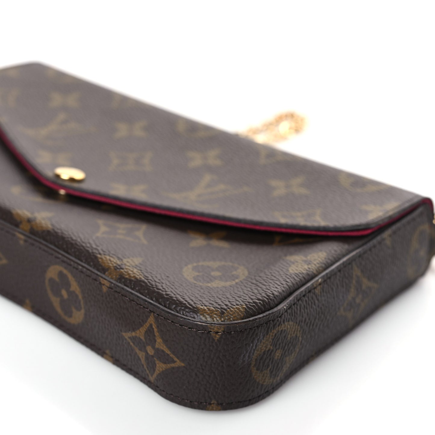 Monogram Pochette Felicie Chain Wallet Fuchsia