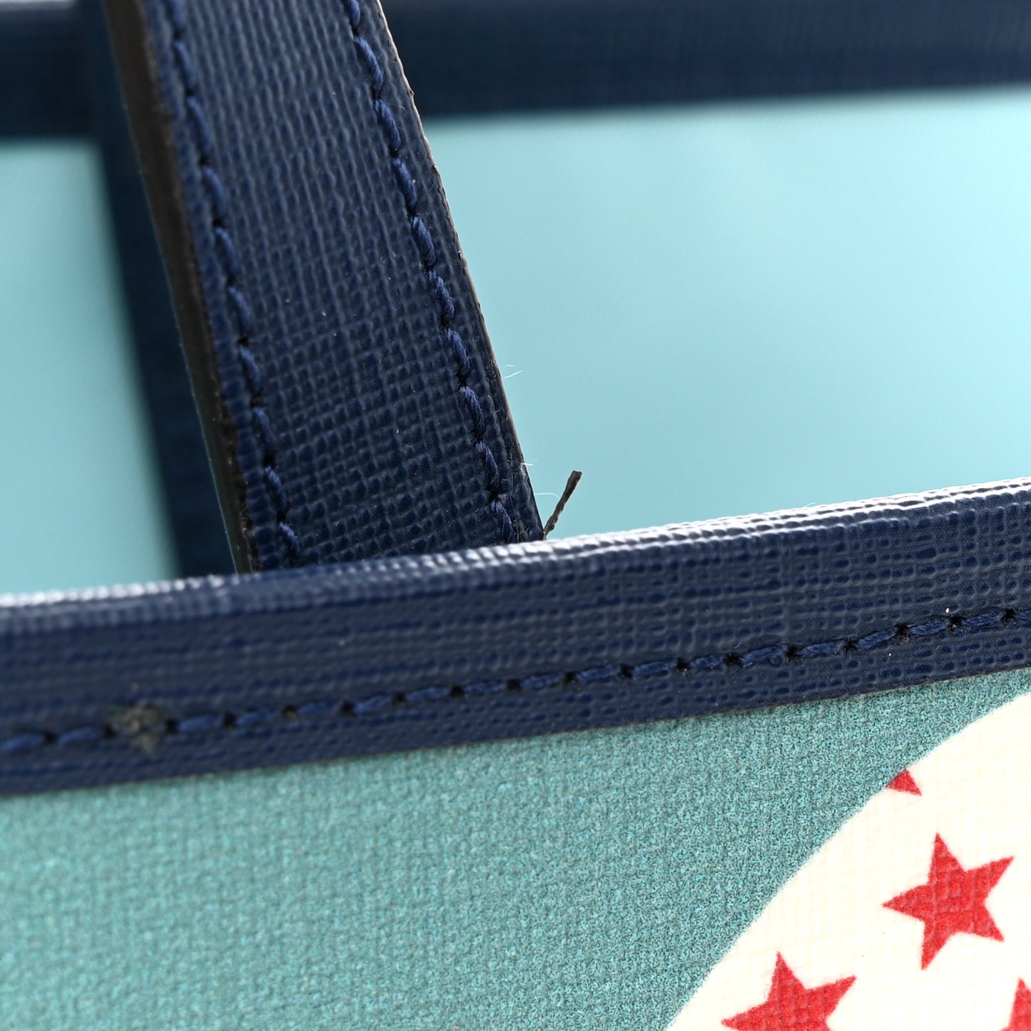 Coated Canvas Strawberry Stars Childrens Tote Red White Blue