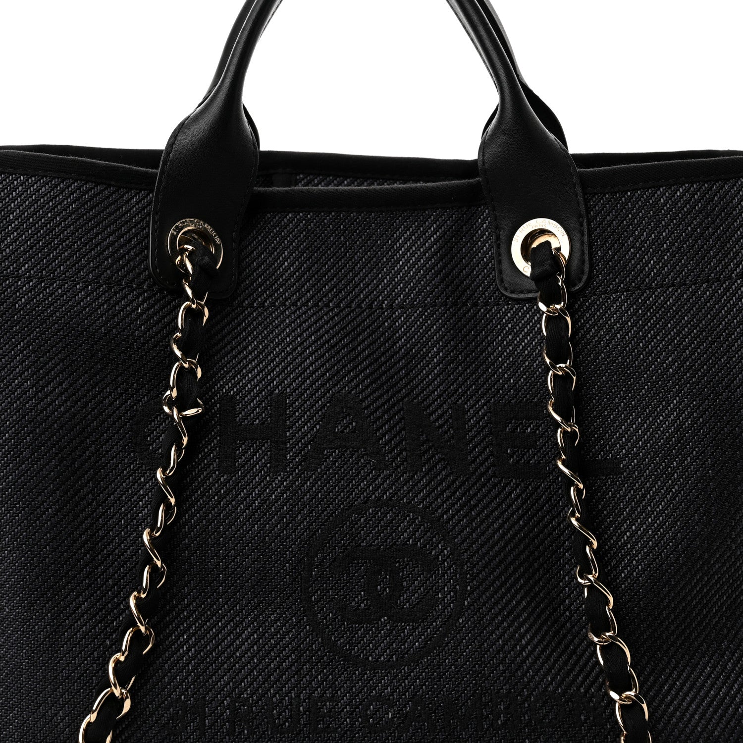 Chanel Canvas Medium Deauville Tote Black 7 of 10