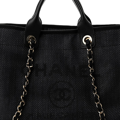 Chanel Canvas Medium Deauville Tote Black 7 of 10