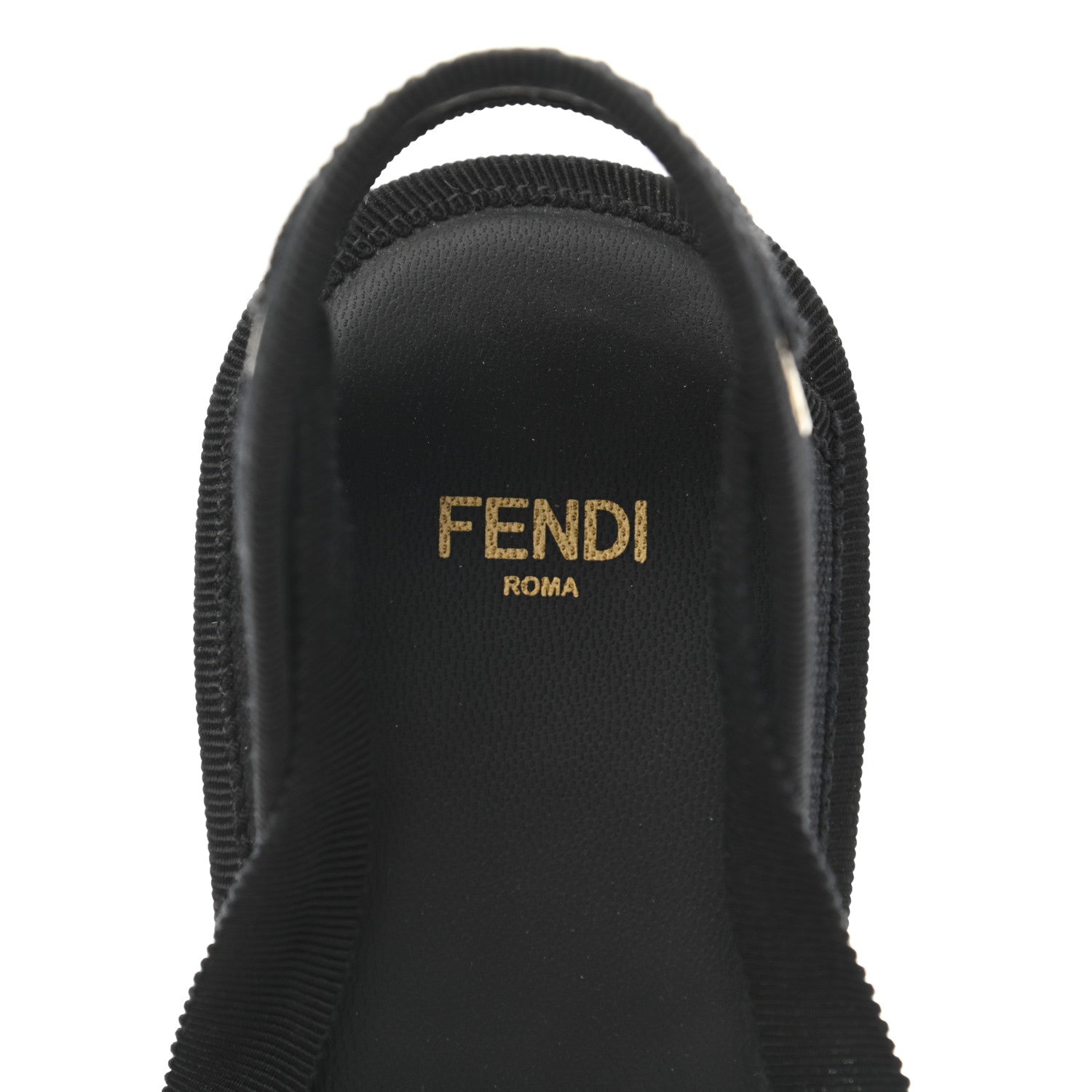 Fendi Canvas FF Embroidered Roma Ankle Wrap Wedge Espadrilles 36 Black 7 of 10