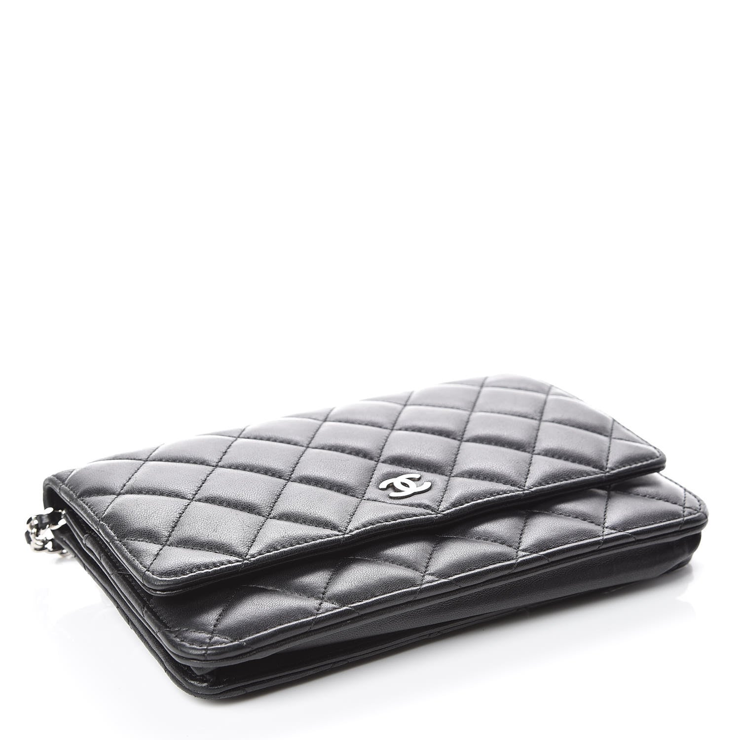 Chanel Lambskin Quilted Wallet On Chain WOC Black 4 of 18