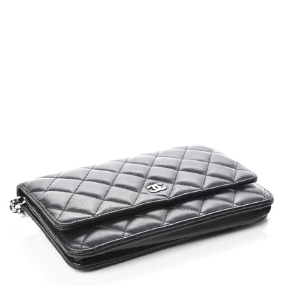 Chanel Lambskin Quilted Wallet On Chain WOC Black 4 of 18