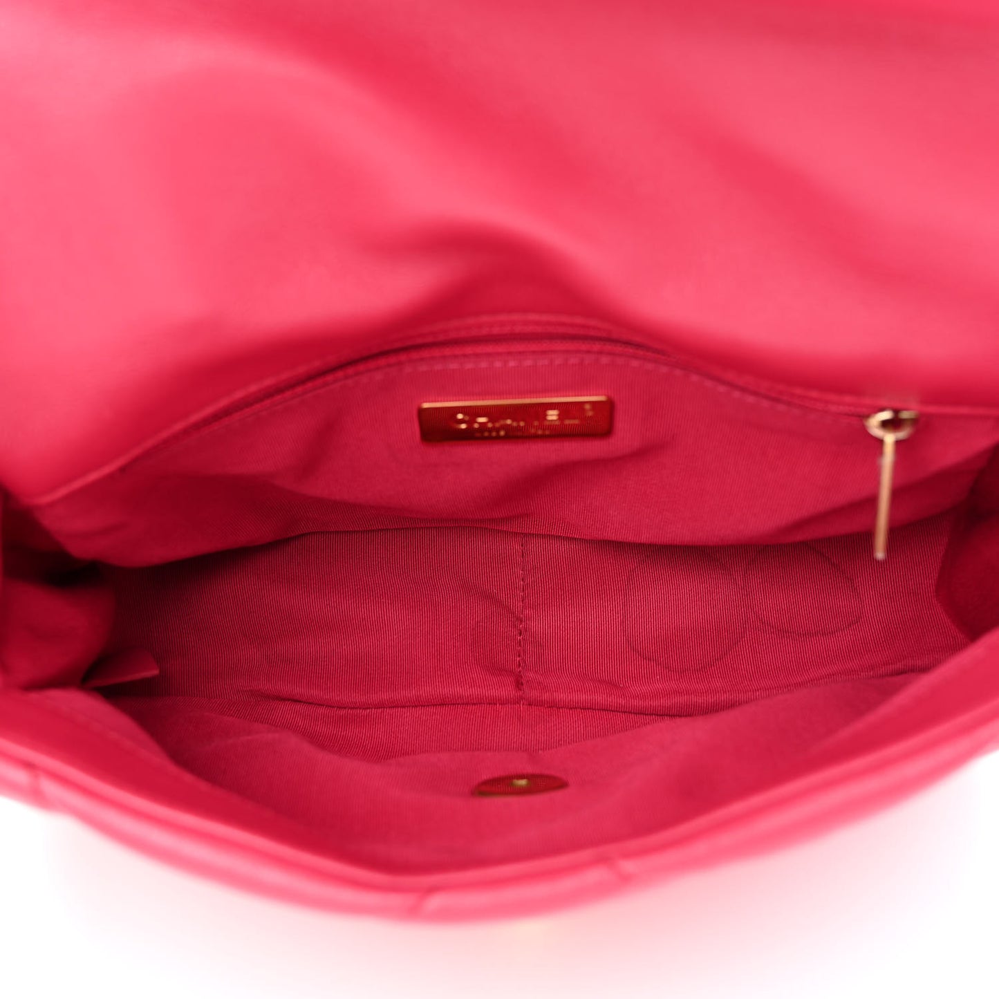 Lambskin Quilted Medium Chanel 19 Flap Dark Pink
