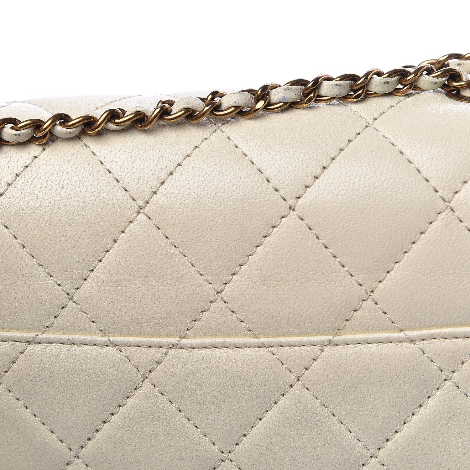Chanel Sheepskin Quilted Beauty Lock Flap White 9 of 31