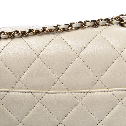 Chanel Sheepskin Quilted Beauty Lock Flap White 9 of 31