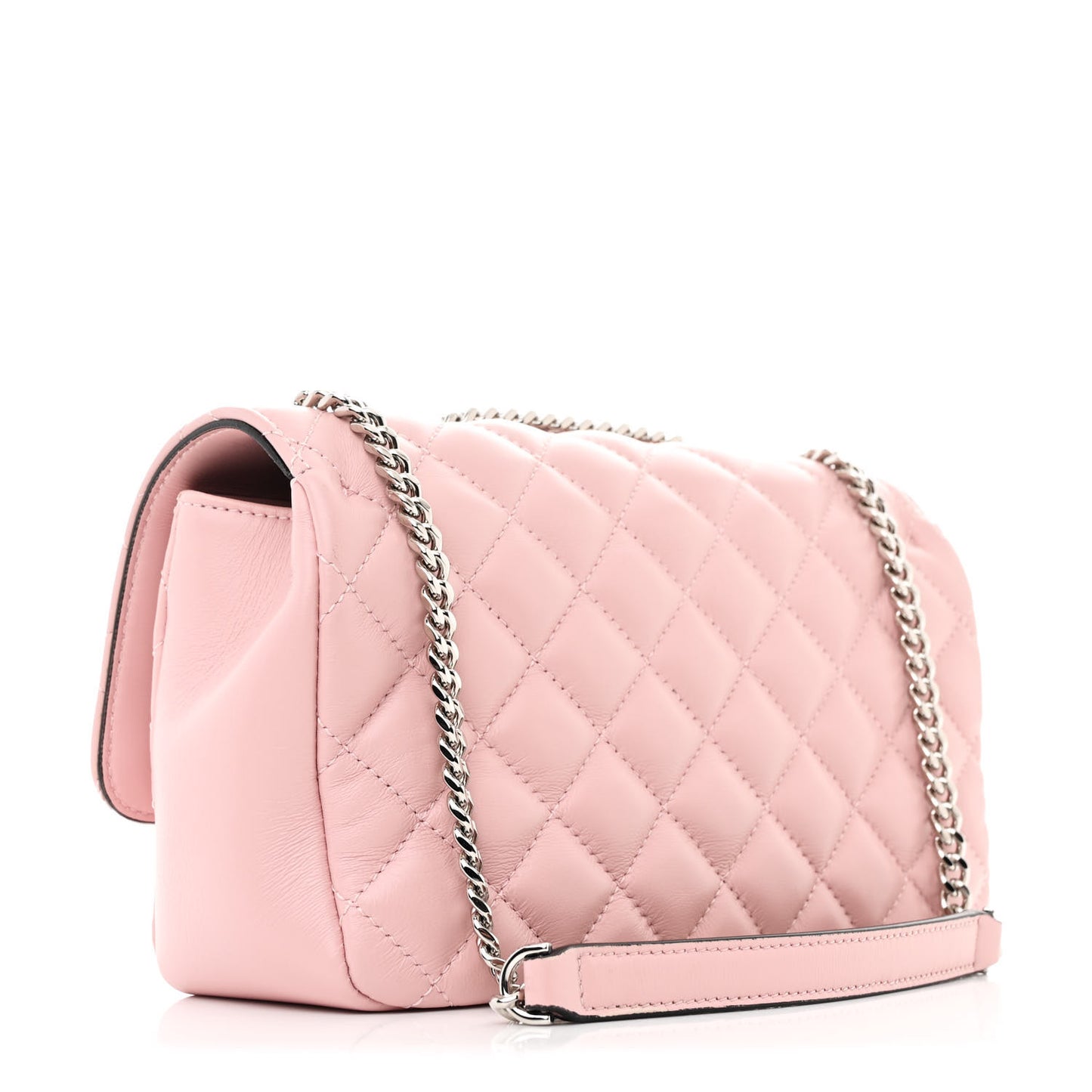 Nappa Quilted Medusa Chain Crossbody Light Pink