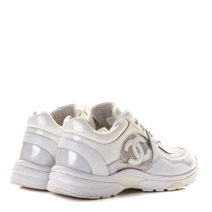 Chanel Calfskin Patent Transparent Womens CC Sneakers 38.5 White 5 of 18