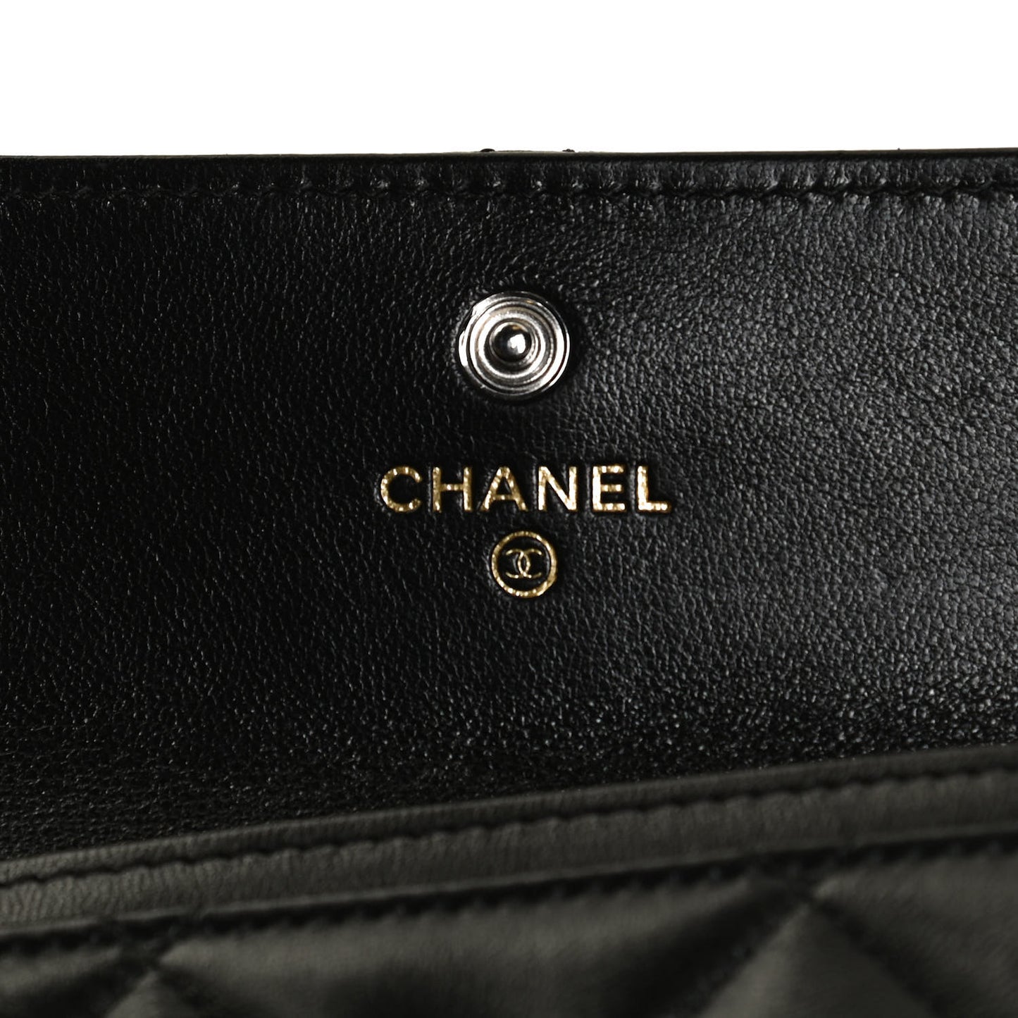 Lambskin Quilted Chanel 19 Flap Card Holder Black