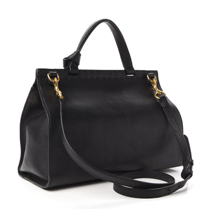 Gucci Calfskin Small GG Marmont Top Handle Bag Black 3 of 11