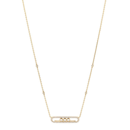 Messika 18K Yellow Gold Diamond Large Move Classic Pave Necklace 1 of 5