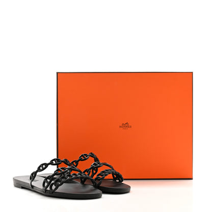 Hermes Rubber Chaine d'Ancre Rivage Sandals 35 Black 8 of 8