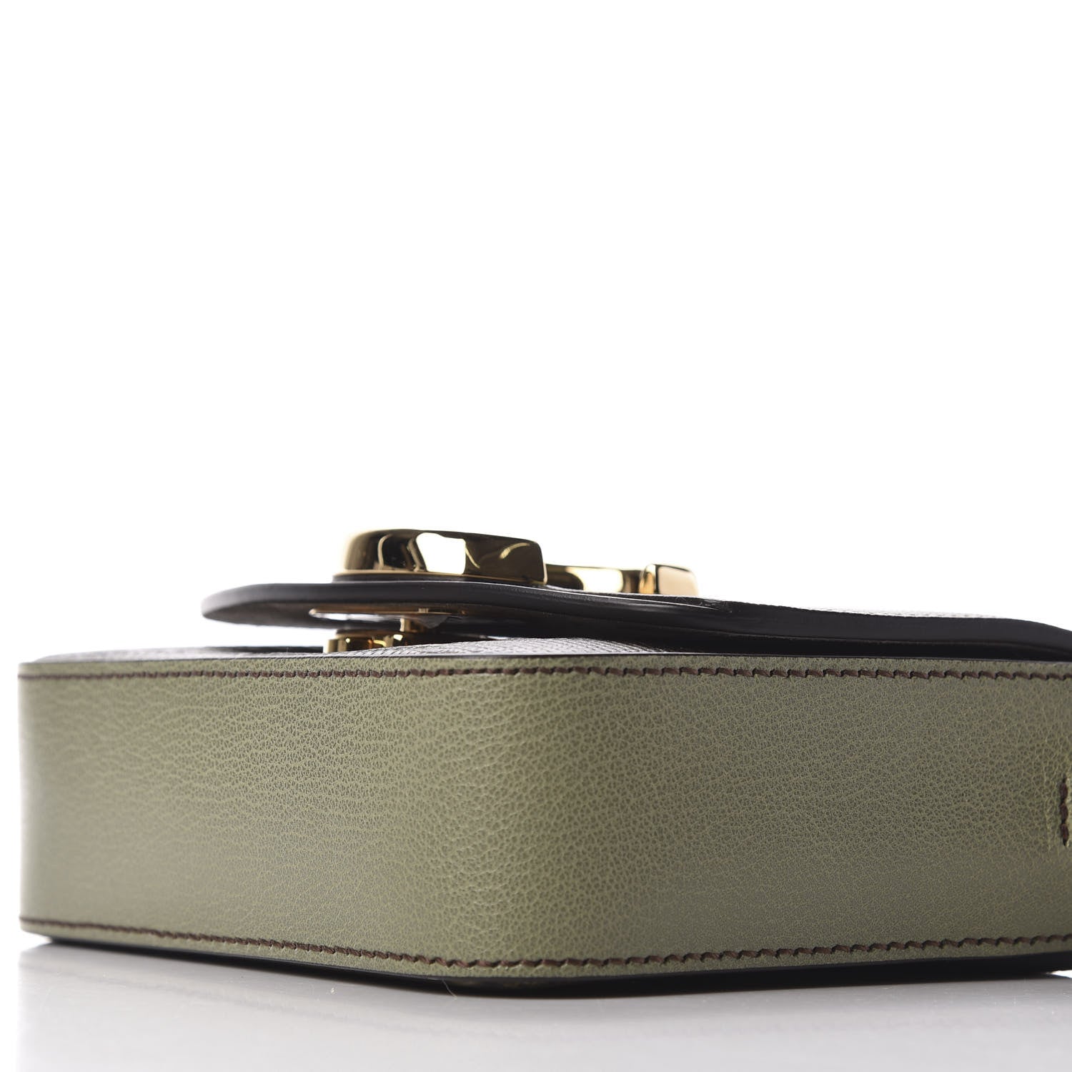 Chloe Goatskin Calfskin Lizard Embossed Mini C Double Carry Antique Green 7 of 9