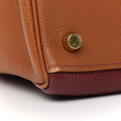 Hermes Togo Tri-Color Kelly Retourne 32 Rouge H Cannelle Havane 8 of 13
