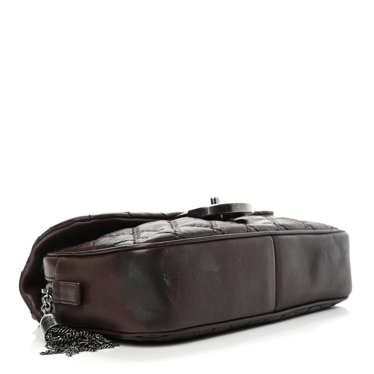 Calfskin Quilted Medium Coco Sporran Flap Brown