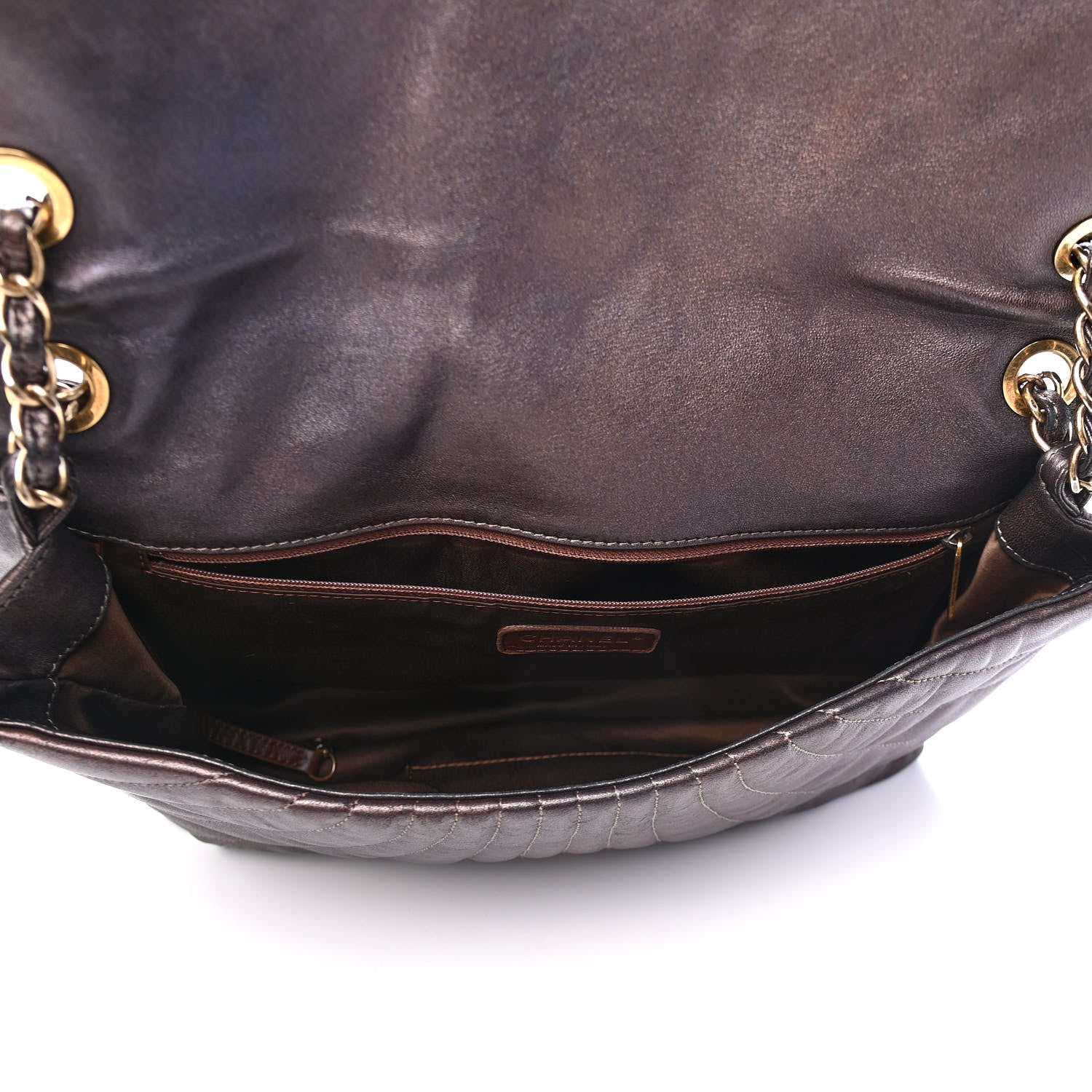 Chanel Calfskin XL Degrade Flap Bronze 4 of 5
