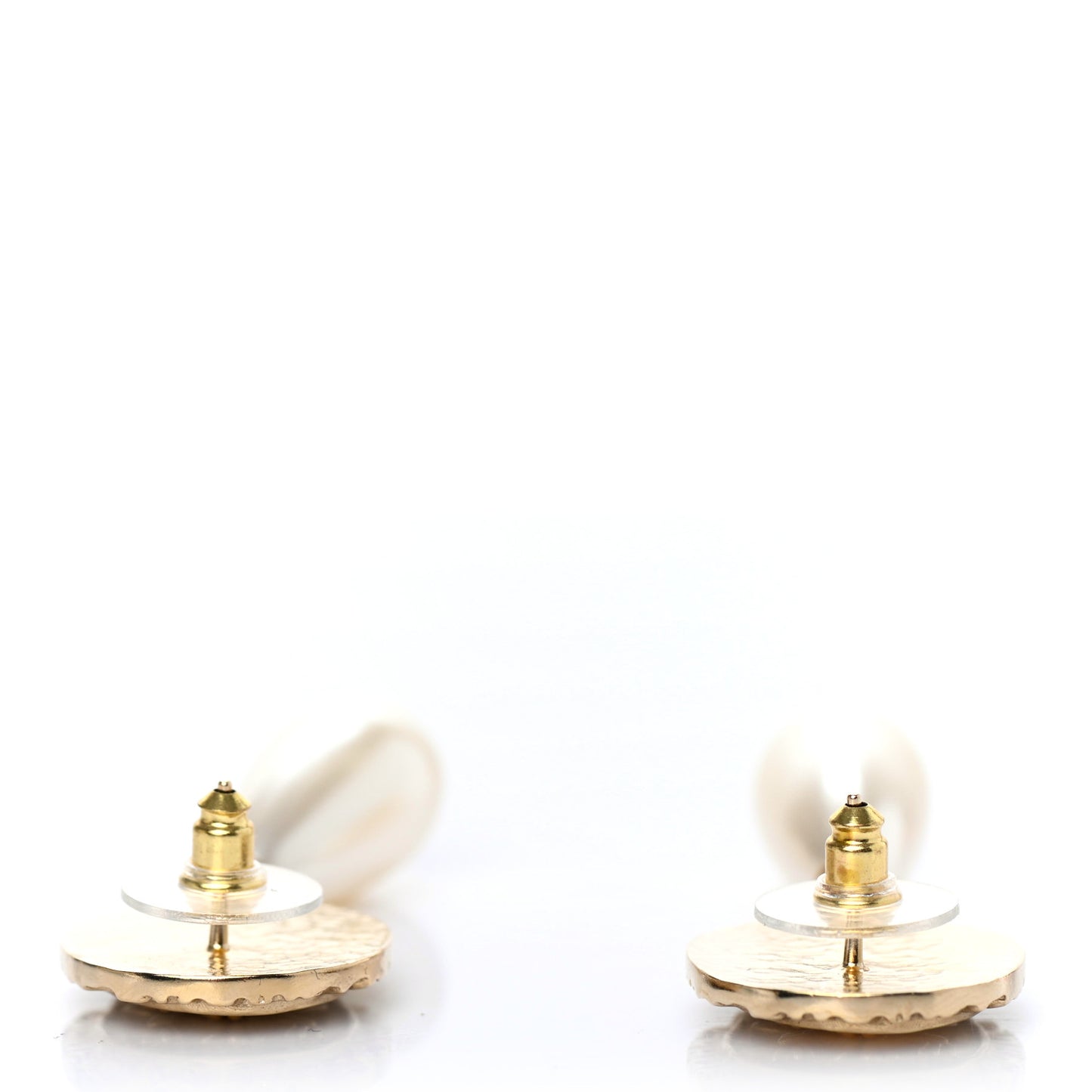 Crystal Pearl Crown CC Drop Earrings Gold