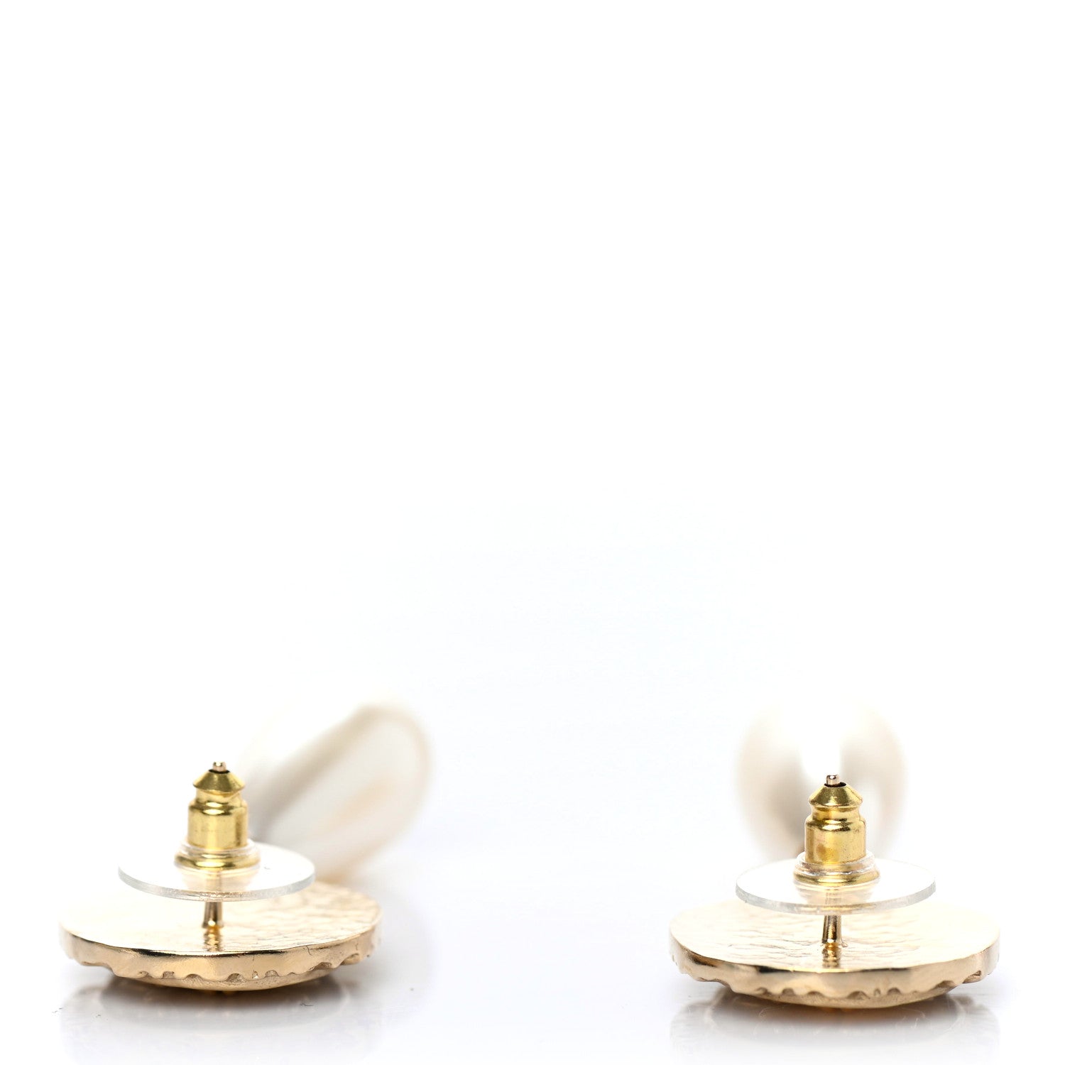 Chanel Crystal Pearl Crown CC Drop Earrings Gold 3 of 4