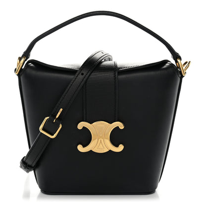 Celine Smooth Calfskin Triomphe Mini Bucket Bag Black 1 of 9