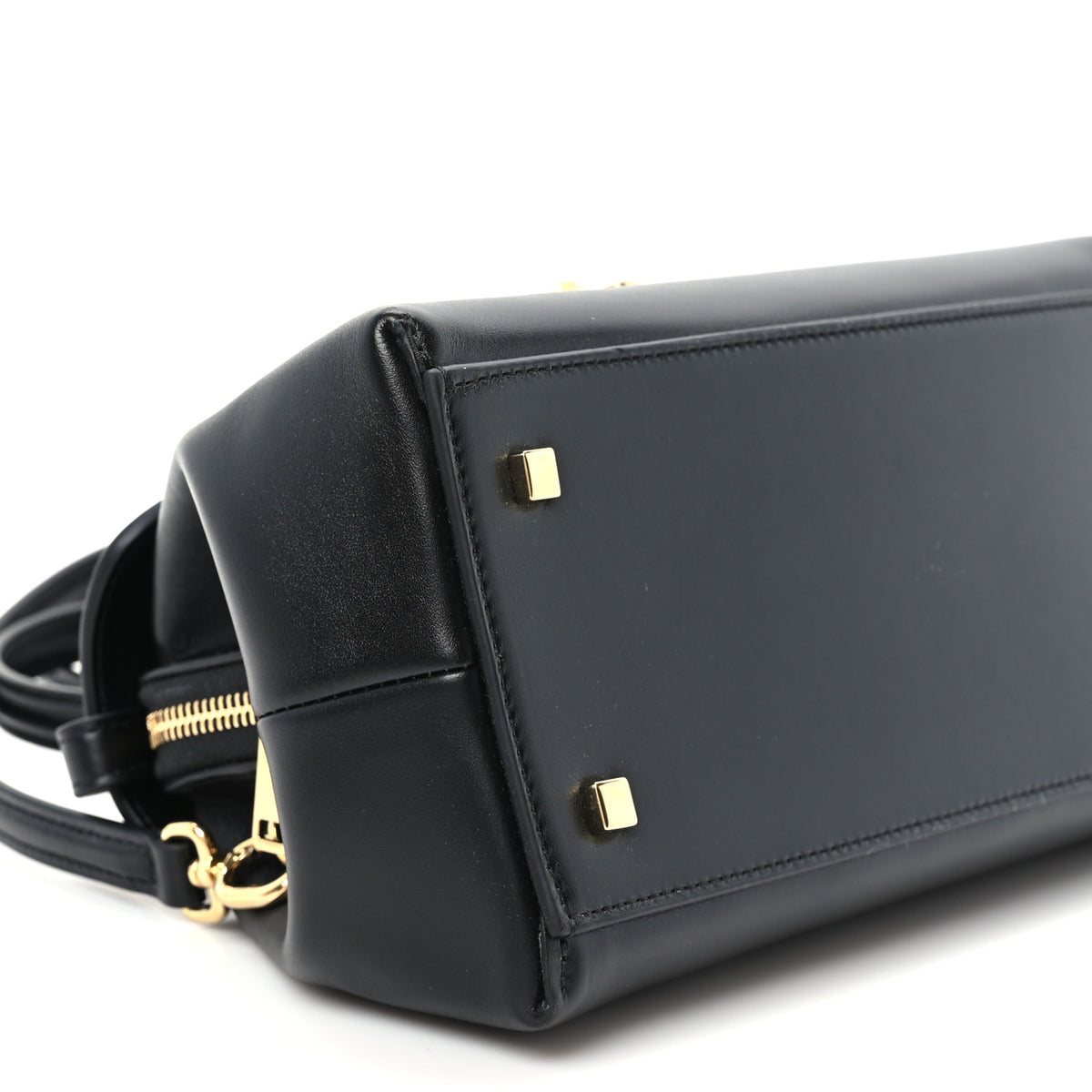 Shiny Calfskin Small Flair Bag Black