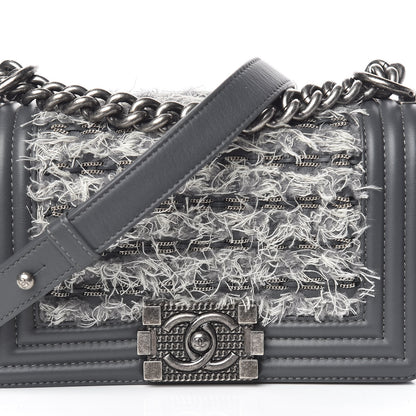 Chanel Tweed Calfskin Small Boy Flap Grey 12 of 12