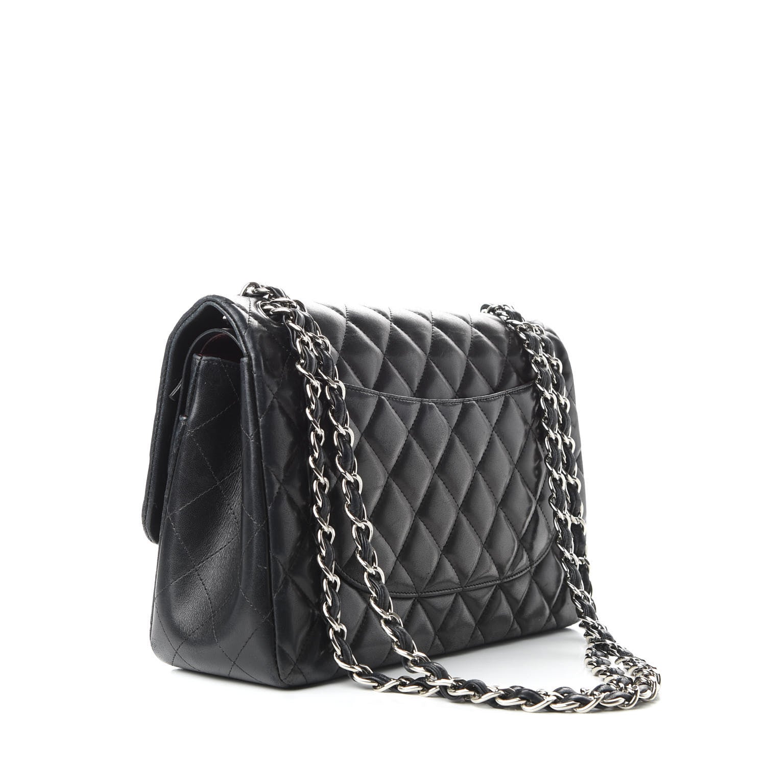 Chanel Lambskin Quilted Jumbo Double Flap Black 4 of 11