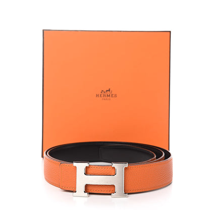 Hermes Swift Togo 32mm Constance Reversible H Belt 110 Black Orange 7 of 7