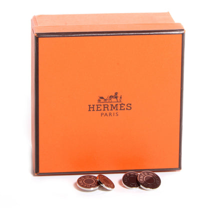 Hermes Mens Enamel Clou De Selle Cufflinks Bordeaux 4 of 4