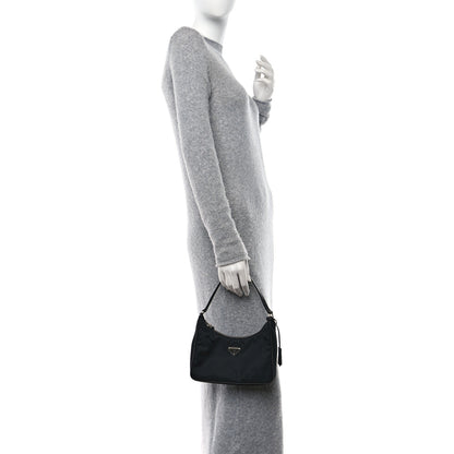 Prada Tessuto Nylon Saffiano Mini Re-Edition 2005 Bag Black 2 of 10