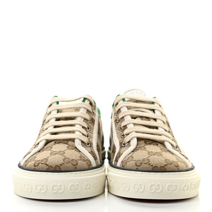 Gucci GG Monogram Web Womens 1977 Tennis Sneakers 39 Beige Ebony Mystic White 2 of 7
