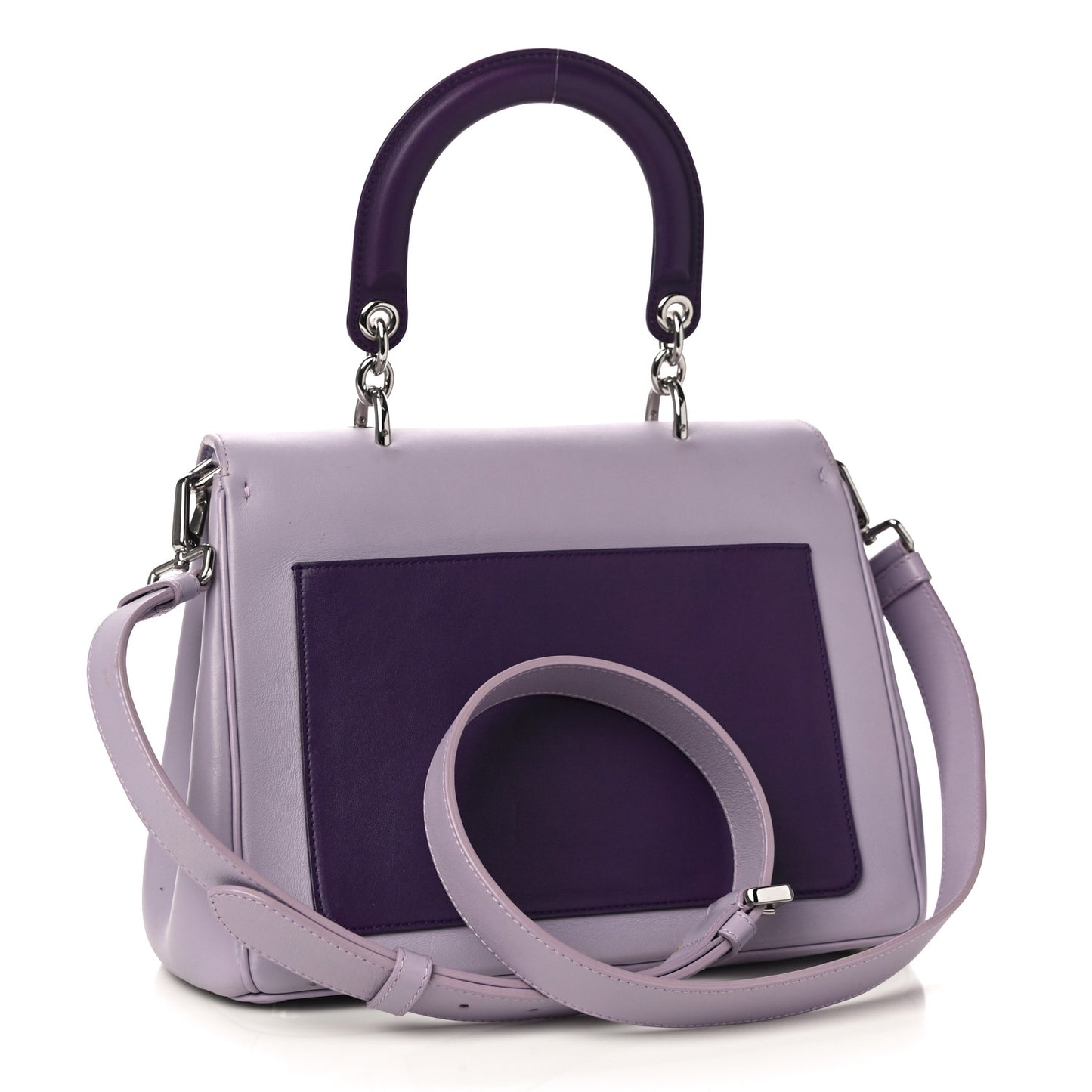 Smooth Calfskin Bi-Color Small Be Dior Flap Lilac Purple