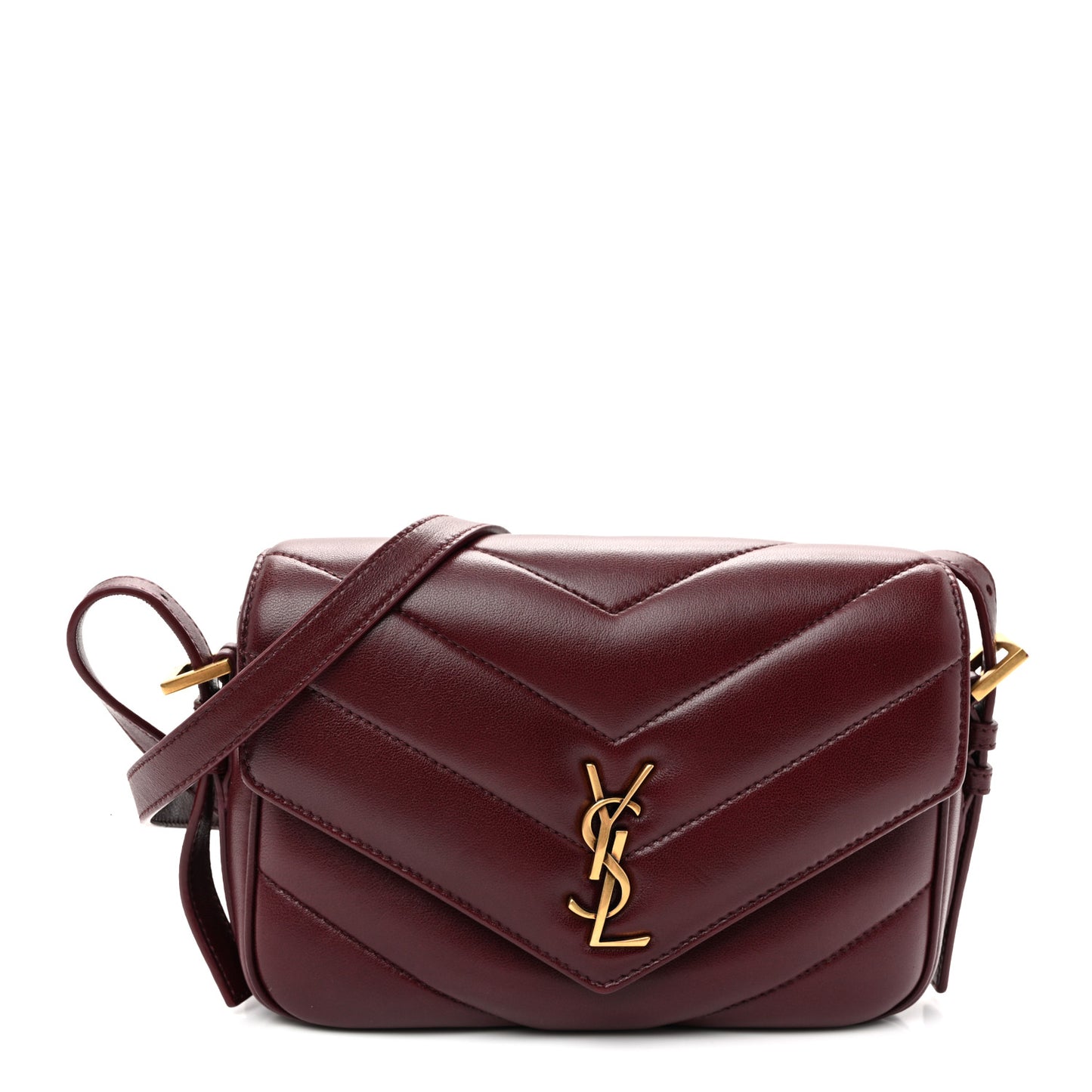 Lambskin Quilted Monogram Toy Loulou Crossbody Bag  Rouge Cabernet