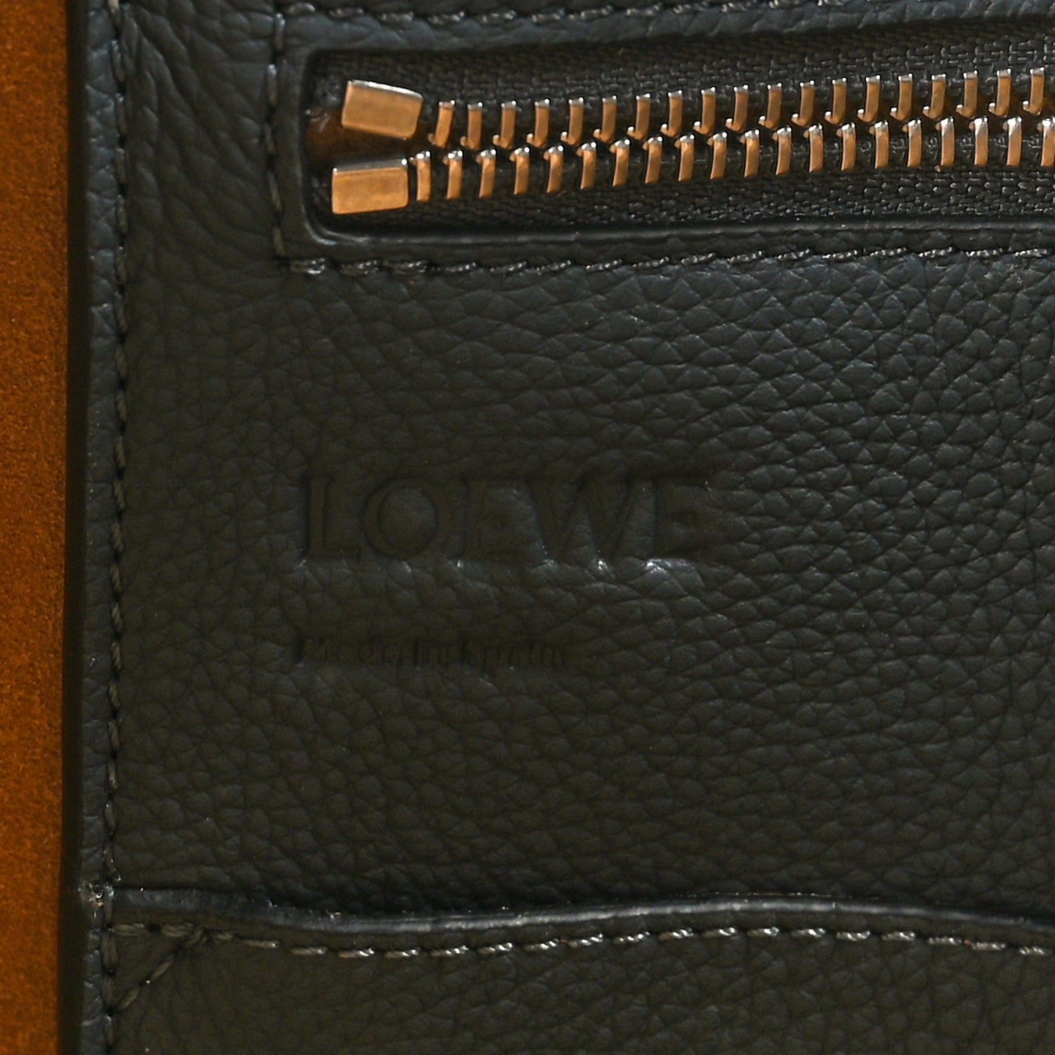 Loewe Soft Grained Calfskin Buckle Zip Tote Blue 6 of 8