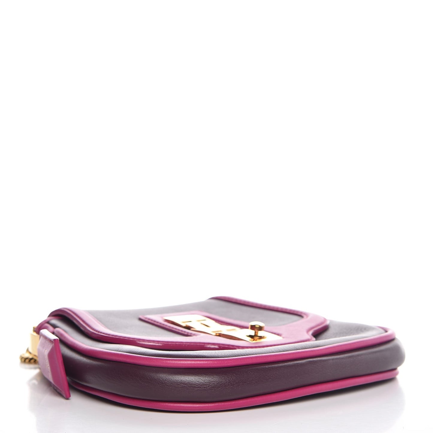 Cuir Art Deco Trapeze Prune Cyclamen