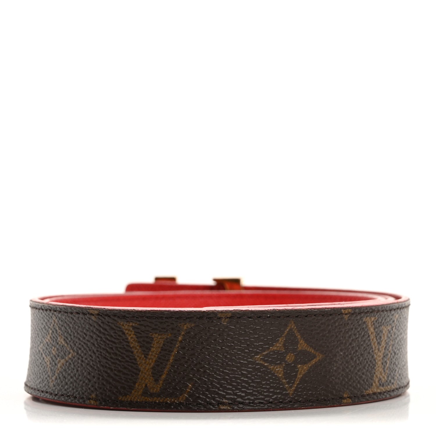 Louis Vuitton Calfskin Monogram 30mm LV Initiales Reversible Belt 85 34 Red 2 of 13