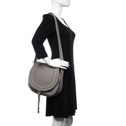 Chloe Calfskin Medium Marcie Round Crossbody Bag Cashmere Grey 2 of 23