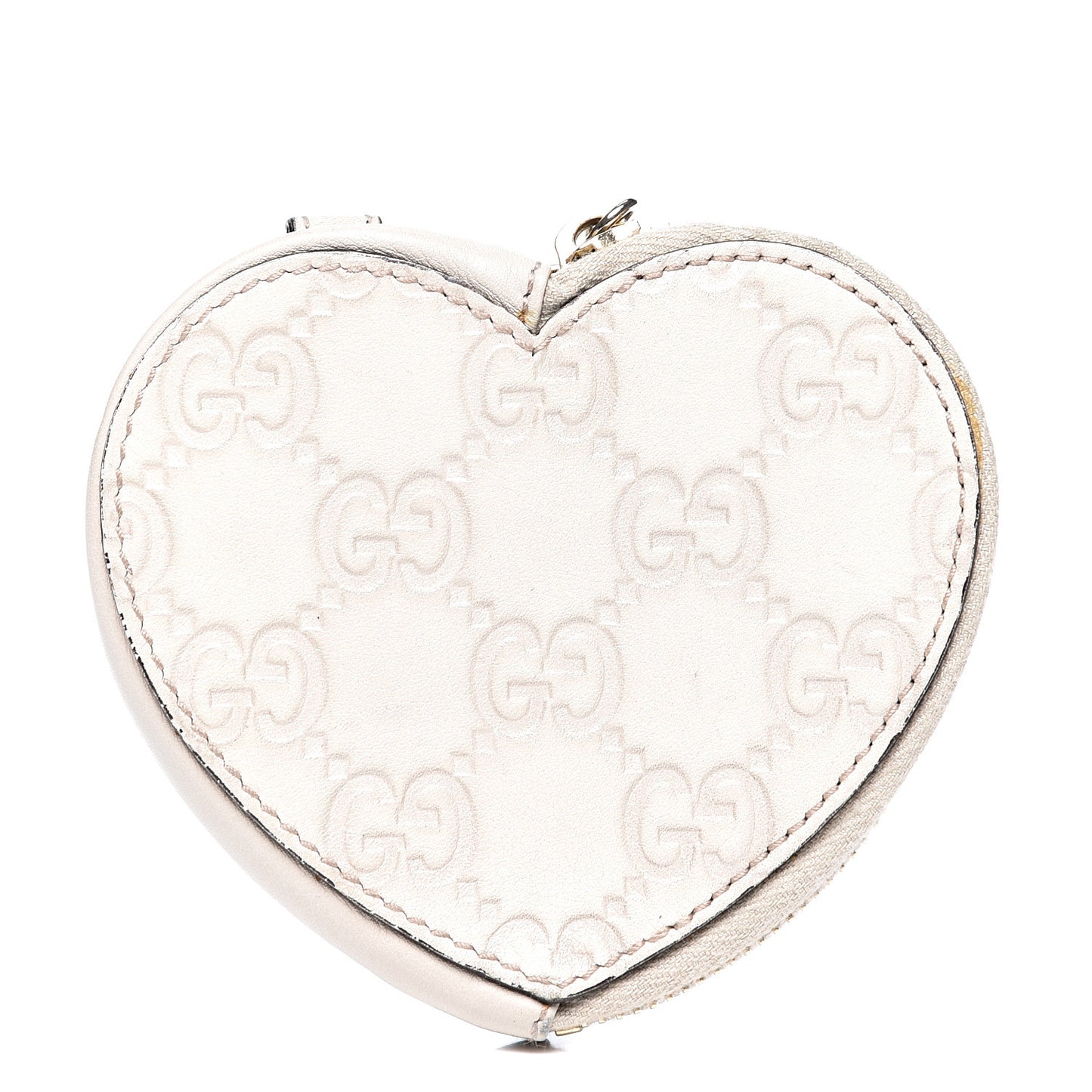 Guccissima Heart Coin Purse White