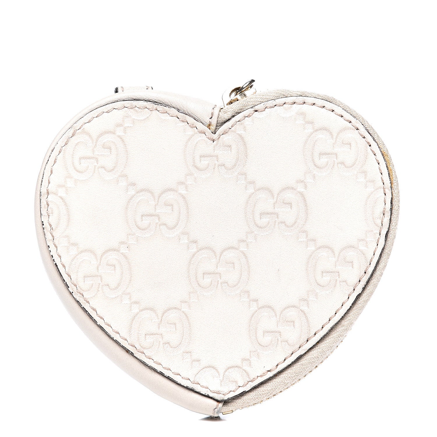Gucci Guccissima Heart Coin Purse White 1 of 9