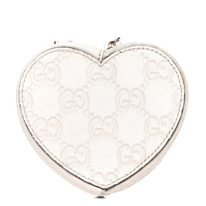 Gucci Guccissima Heart Coin Purse White 1 of 9